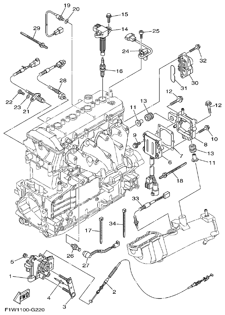 Yamaha FX1800A-H(6S51)F1W7 ELECTRICAL 2 parts diagram